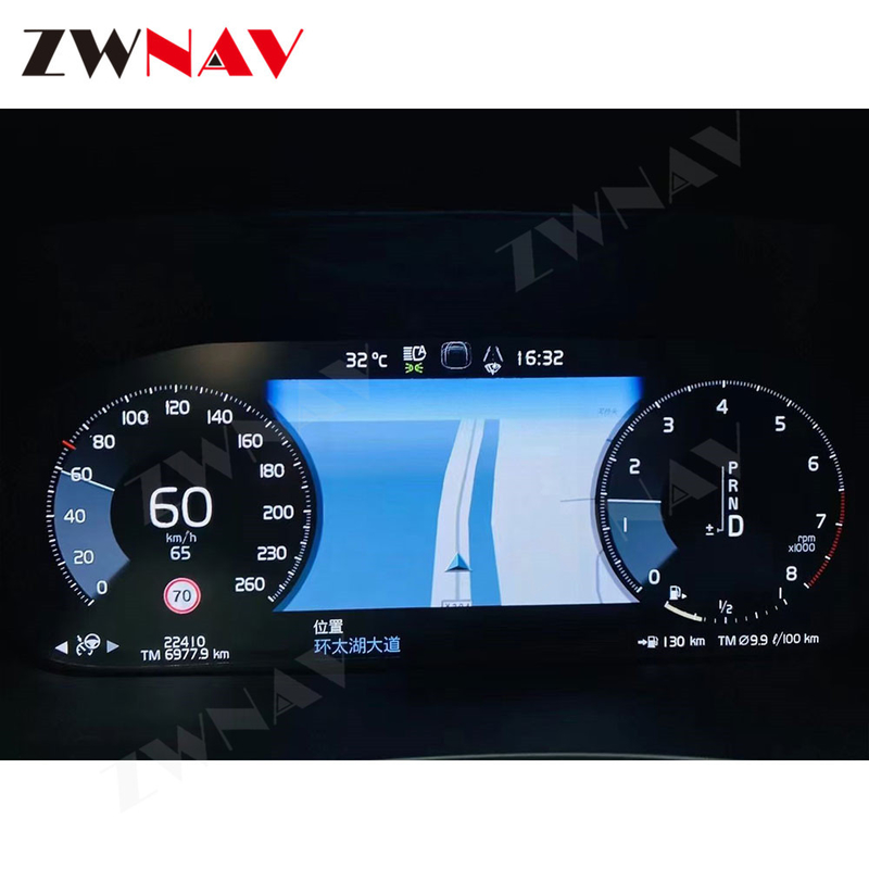 جهاز قياس السرعة الرقمي للسيارة من فولفو XC90 مقاس 12.3 بوصة بشاشة LCD مقاس 1920 * 720