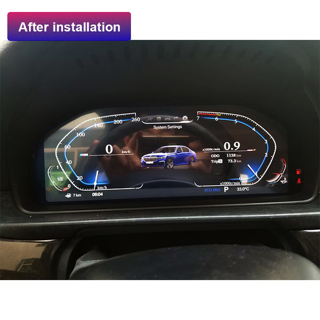 شاشة عرض لوحة القيادة الرقمية من طراز Linux BMW لوحدة مجموعة أجهزة القياس في سيارة BMW